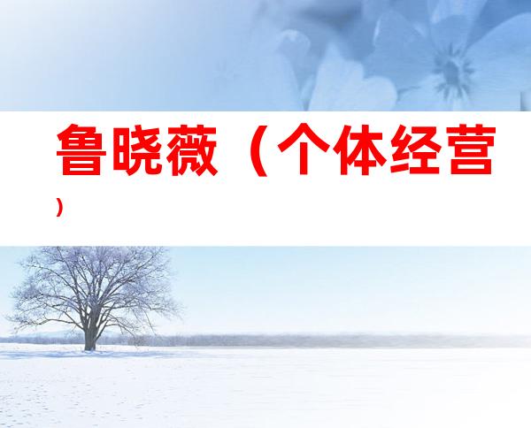 鲁晓薇（个体经营）